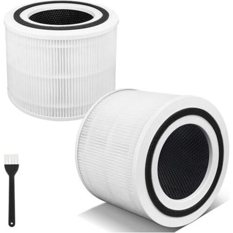 Filtre pour purificateur d'air Core 300s / Core 300 de LEVOIT, préfiltre 3 en 1, filtre HEPA véritable de grade H13, charbon actif, filtre de remplacement haute efficacité, référence