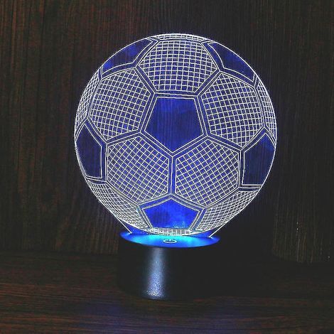 Veilleuse LED en forme de ballon de football pour chambre d'enfant, lampe de table 3D (1/5)