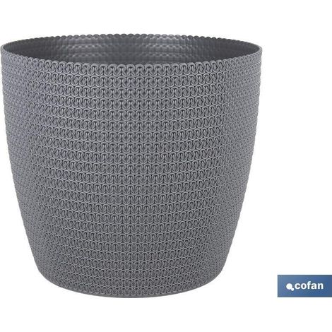 maceta o macetero trenzada color gris oscuro pp ø 306 x 262 mm 15,6 l venta unitaria (1/4)