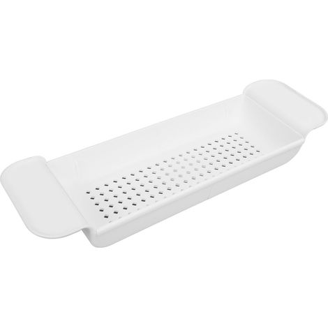 Égouttoir télescopique pour baignoire, étagère de rangement multifonctionnelle en plastique pour baignoire, plateau de baignoire (1/5)