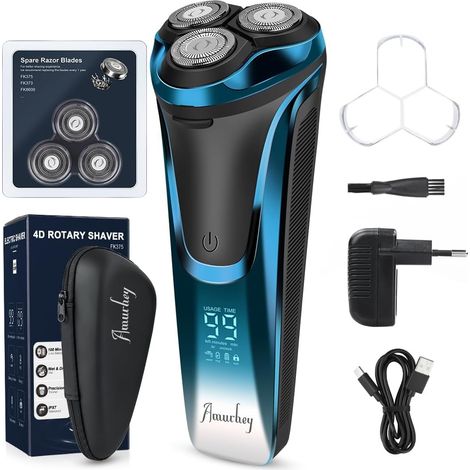 Rasoir Électrique Homme Wet & Dry- 3 Lame/Chargeur/housse de voyage (1/5)