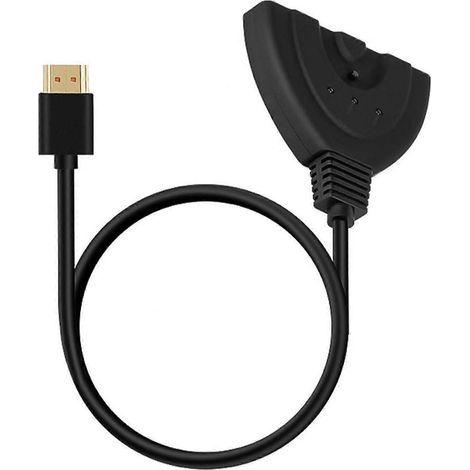 Commutateur TV haute définition, 3 entrées, 1 sortie, compatible 4K à 60 Hz, commutateur/distributeur HDTV 2.0, avec câble TV haute définition, compatible 4K 60 Hz, commutateur TV haute définition à 3 (1/5)
