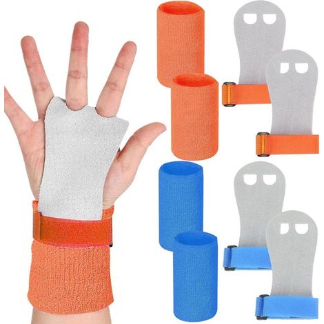 2 set di impugnature da palestra per bambini, guanti con protezione per il palmo, guanti da palestra per bambini con impugnature protettive per il palmo e polsini sportivi (1/5)