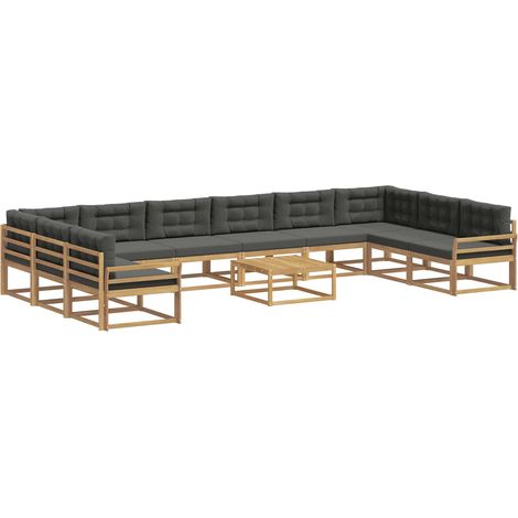 Set di divani da esterno 11 pz Bianco e Antracite vidaXL (1/5)