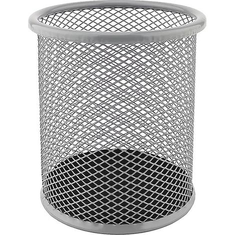 argent, Diamtre 9 Cm Porte - Stylo En Mtal Porte - Stylo Rond En Mtal
