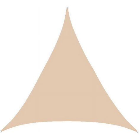Voile d'Ombre Triangulaire - Tissu Ombrage Anti-UV pour Jardin Piscine Terrasse - 3,5 m x 3,5 m x 5 m - Jaune