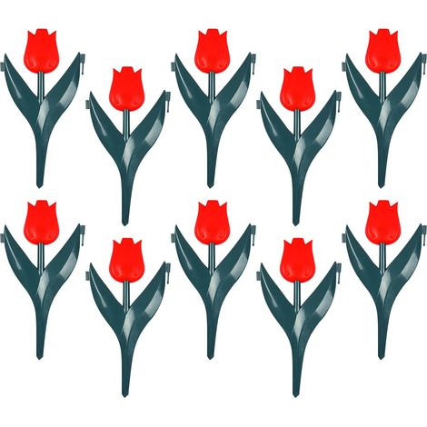 Filiyano-Lot de 10 bordures de fleurs artificielles, bordure de jardin colorée avec des fleurs éclatantes - décoration de jardin résistante aux (1/5)