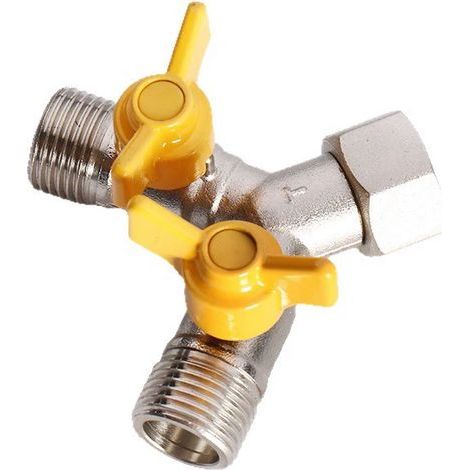 Ersatzventil g 1/2 Messinganschluss y 3-Wege-Duscharmatur Küchen- oder Badezimmer-Absperrventiladapter (1/5)