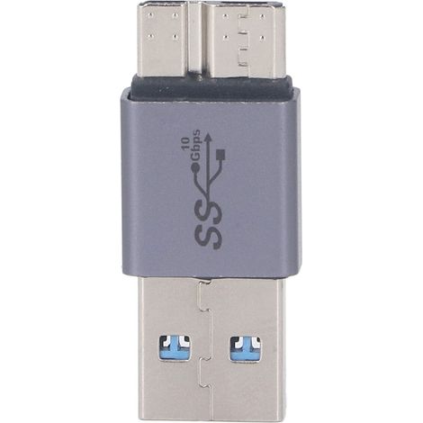 Micro-B-auf-Stecker-A-Adapter, maximale Geschwindigkeit von 10 Gbit/s für Datenübertragung und Aufladung, universelle Kompatibilität (1/5)
