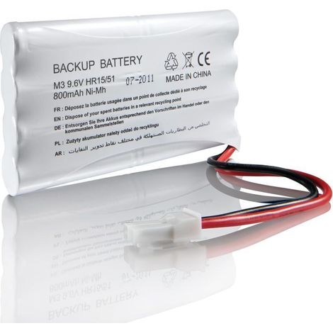 Batterie de secours 12 V pour moteur de portail ou porte de garage – compatible Freevia, GDK, SGA, SGS – modèle 2400720 (1/3)