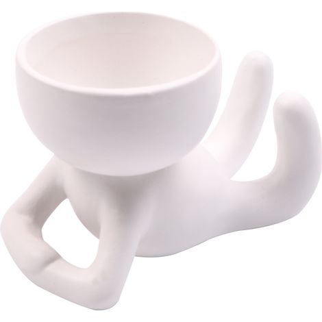 Humanoider Keramik-Blumentopf für Sukkulenten, kleine Vase, Bastelarbeiten, Bürodekoration YL1482-1