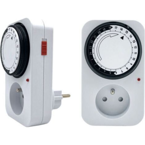 Temporizador mecánico de uso diario con luz indicadora, 3680 W – Blanco