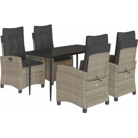 Maison Exclusive - Set comedor de jardín 5 pzas cojines ratán sin (1/5)