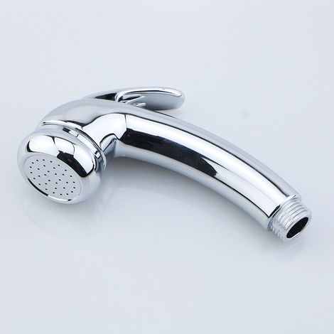 Robinet de toilette Toilet Companion avec douchette sans pression, pommeau de douchette à main pour WC, porte-biscuits, argent