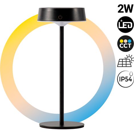 Lámpara De Mesa Solar LED CCT - Táctil - Recargable -