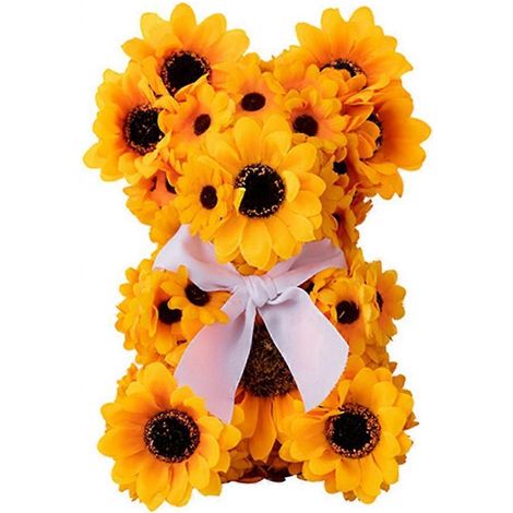 Künstliche Sonnenblumenbär-Dekoration für das Sommerzimmer im Studentenwohnheim