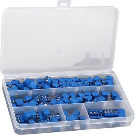 Bloc de connexion à vis 2-4 pôles, pas 5mm, 100 unités pour circuit imprimé, 10A 300V, bornier à vis pour PCB (1/5)