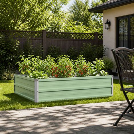 vidaXL Letto rialzato da giardino Verde Pastello 100 x 80 x 24 cm