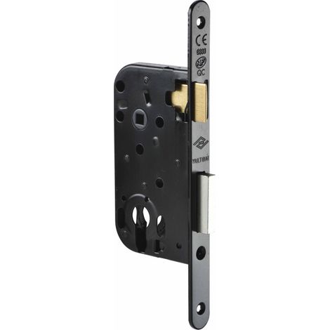 Serrure monopoint à larder Multibat 50 mm bout rond noire droite - JPM - 210000-22-1B (1/5)