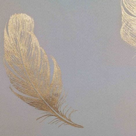 Rideau - - Swany - Occultant - Imprimé métallisé - Gris/Or - 135 x 240 cm (1/3)