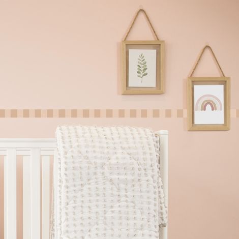 Frise décorative adhésive, rayures verticales larges, beige, motif géométrique, 5 cm X 300 cm (1/5)