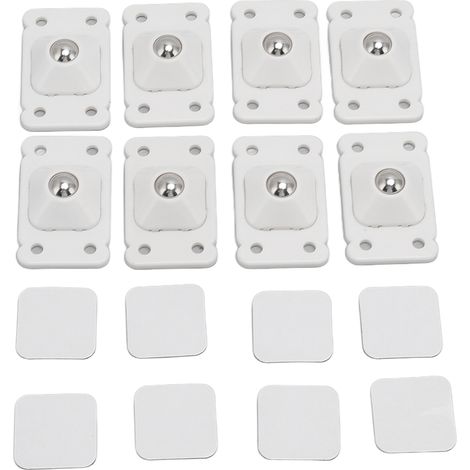 Mini roulettes adhésives pivotantes à 360° pour mini-boîtes de rangement blanches (1/5)
