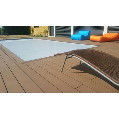 Green Outside – Kit complet terrasse composite chocolat 25 m² – 65 lames réversibles 2600x146x24mm – Résistant aux UV et aux intempéries – Installation facile