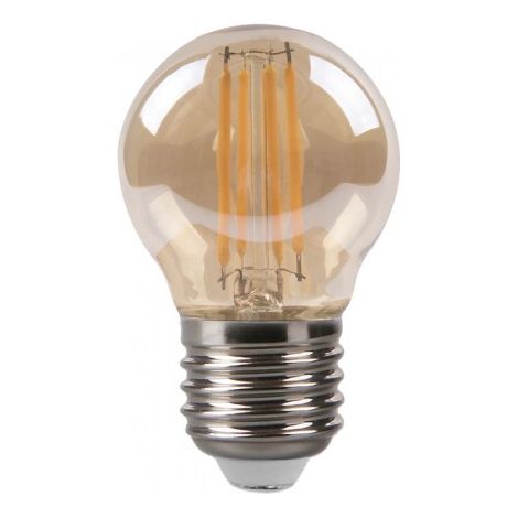 Ampoule à filament sphérique ambre 2700K, 4W, 380lm, culot E27 (1/2)