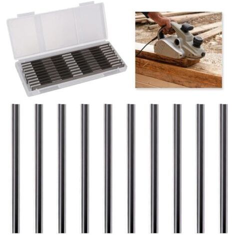 10 Stück elektrische Hobelklingen, 82 mm Hobelklinge, kompatibel mit Makita, Bosch, Hitachi, Black & Decker, DeWalt, Trend Elu, ideal für Tischlerei und Heimwerker (82 x 5,5 x 1,2 mm) (1/4)
