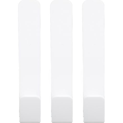 Lot de 3 crochets pour casquettes de baseball, en acrylique transparent, en forme de V, adhésifs, pouvant contenir 10 casquettes. Crochets muraux blancs. (1/5)