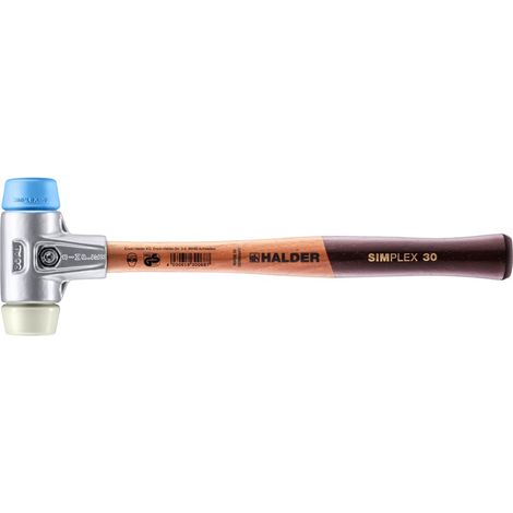 HALDER SIMPLEX Schonhammer Ø 30 mm TPE-soft blau / Nylon mit Aluminiumgehäuse (1/5)