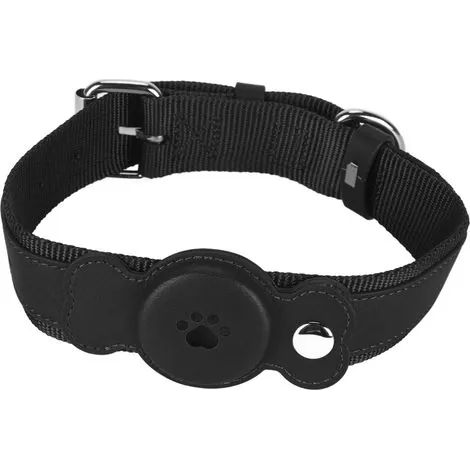 Collier ajustable pour chien, imperméable, léger, durable, confortable et élégant en cuir noir pour chiens et chats (1/3)