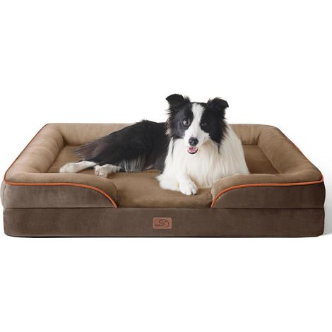 Hundebett orthopädisches 89x63 waschbar L 89 x B 63 x H 17 cm Braun (1/5)