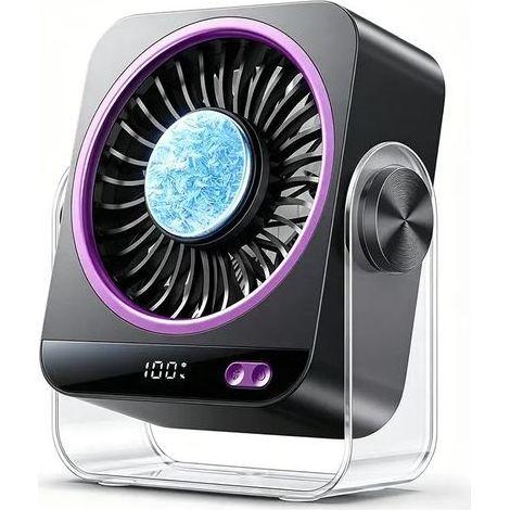 Wiederaufladbarer, tragbarer Tischventilator mit 199 Turbostufen und digitalem A2-Display (1/5)