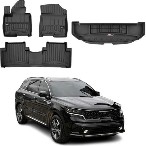 OMAC Kit Tapis de Sol et Coffre pour Kia Sorento Hybrid 2020-2022 en Caoutchouc Noir (1/5)