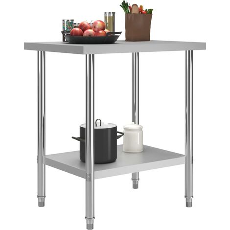 Table de travail de cuisine 80x60x85 cm Acier inoxydable
