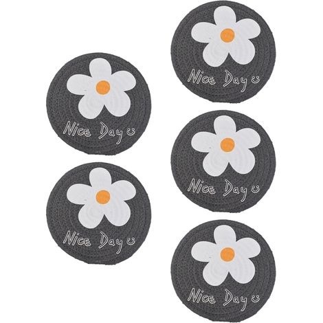 Tapis De Table Rond - Résistant À La Chaleur Et Antidérapant - Pour Intérieur Et Extérieur - Lot De 5 (1/5)