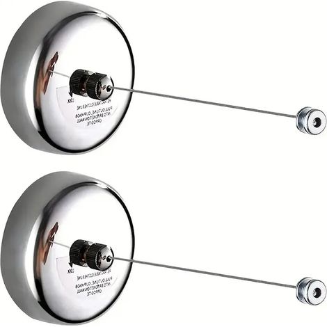 Lot de 2 cordes à linge rétractables en acier inoxydable, avec cordon nylon solide réglable, longueur 2,8 m, pour intérieur et extérieur (1/5)