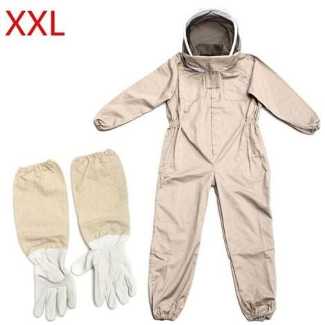 Combinaison d'apiculture - Vêtements d'apiculture - Protection intégrale - Gants pour débutants - Marron - Taille XXL (1/4)