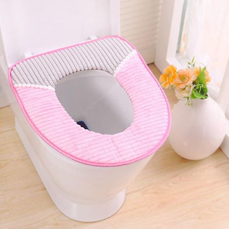 Housse de siège de toilette rose multicolore (1/3)