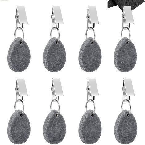 8 Stück Tischdeckenbeschwerer mit Clips, grau (1/5)