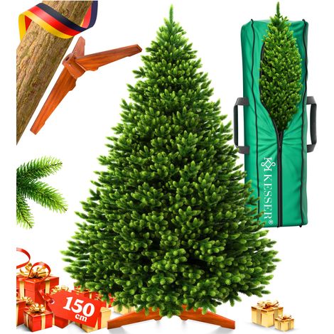 KESSER® Albero di Natale artificiale, base in legno, borsa - Verde scuro, 150 cm (1/5)