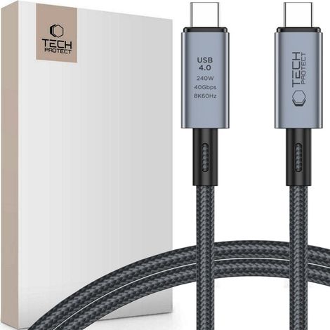 Cavo Tech-protect Ultraboost MAX USB 4.0 8K 40GBPS Type-C PD240W 100CM grigio (1/5)
