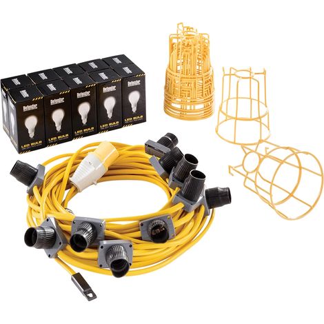 Draper 34885 Defender E89811 110V 100W LED ES Festoon Kit, 22m