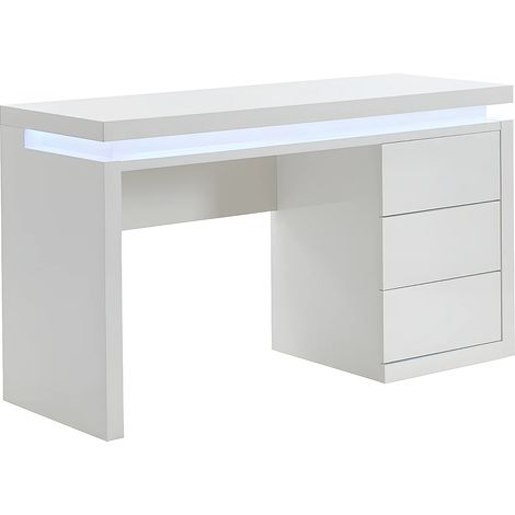 Scrivania - 3 cassetti - LED - MDF laccato bianco - EMERSON (1/5)
