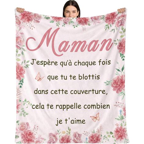 Cadeau Maman Cadeau Anniversaire Maman Plaid Couverture Polaire 150X130CM Cadeau pour Mere Idee Cadeau Femme Cadeau Fete des Meres Idée Cadeaux Mère Plaid Fete des Meres Saint Valentin Noel (1/5)