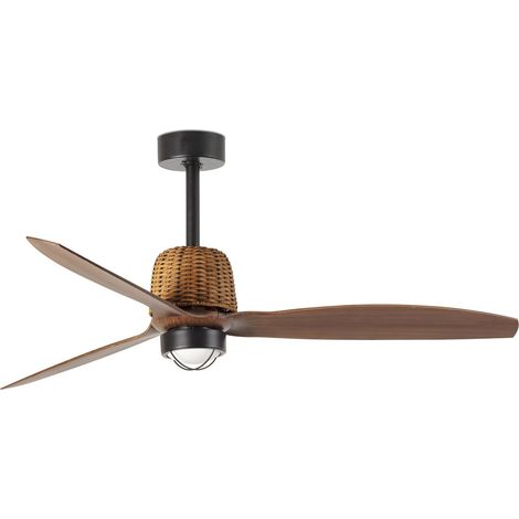 FARO Ventilador de techo ø1280 con luz LED 3000K acero palas ABS color noce negro opaco FARO-334351N Weaver Fan (1/2)