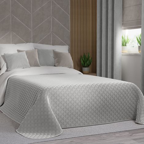 Colcha decorativa VELVI - gris pastel, elegancia acolchada - 220x240cm (1/5)