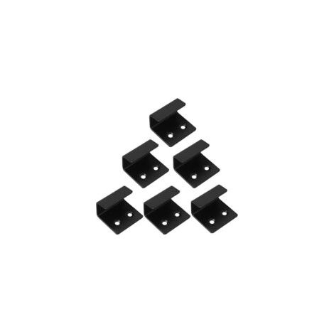 Juego de 6 ganchos de pared robustos de acero inoxidable para azulejos de cerámica grandes, color negro, 12 tornillos y 1 Crezuo (1/4)
