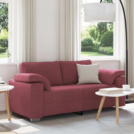Canapé 2 places en tissu bordeaux, design respirant, 180 x 77 x 82 cm - PANGIVO (1/5)